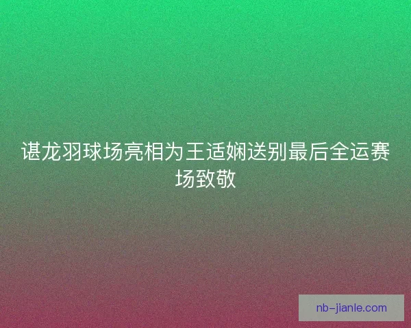 谌龙羽球场亮相为王适娴送别最后全运赛场致敬